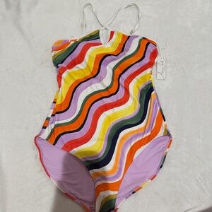 NWT Anne Cole Multicolor Wave One Piece